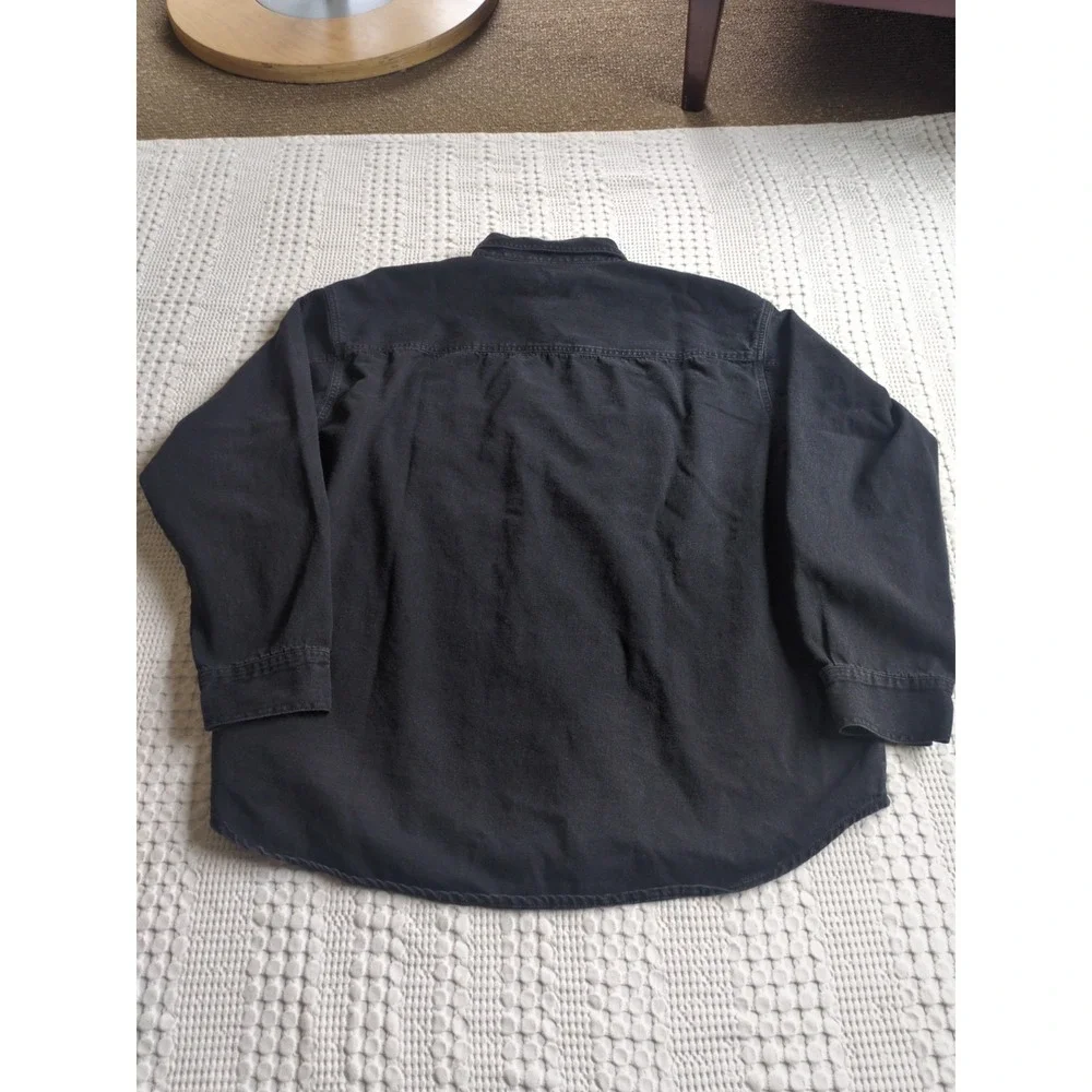 Vtg Levi's Red Tab Denim Shirt Metal Button Long Sleeve Button Up Black Size XXL